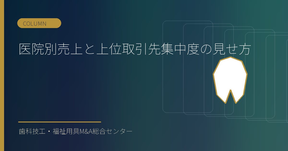 医院別売上と上位取引先集中度の見せ方