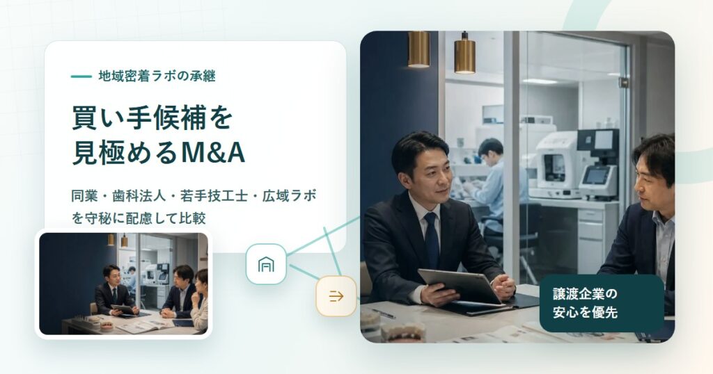 地域密着の歯科技工所M&Aで買い手候補を比較する相談場面